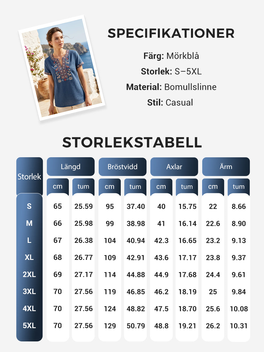 Dams retro svensk midsommarblommig patchwork-löpare casual t-shirt