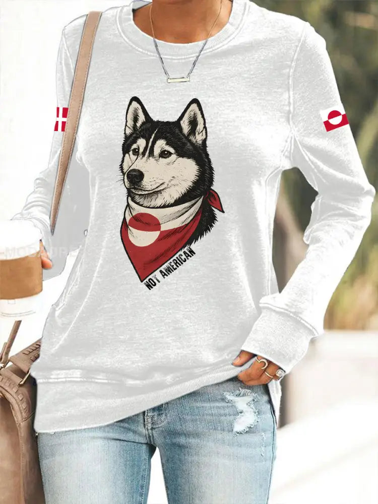 Grønlands hunde-sweatshirt hvid / S