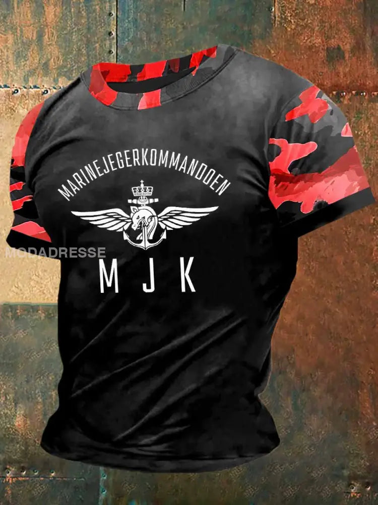 Herrens Norge MJK Skriv ut Kort erme T-shirt S