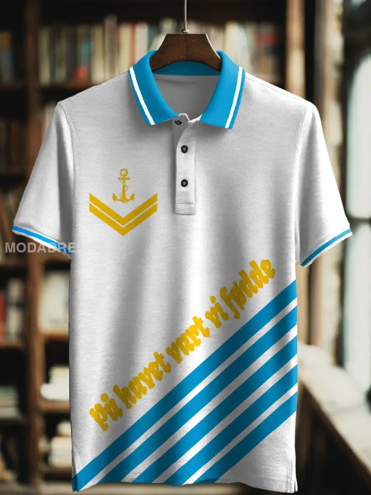 Herrens norske marine styrke Skriv ut Polo hals Kort erme T-shirt S