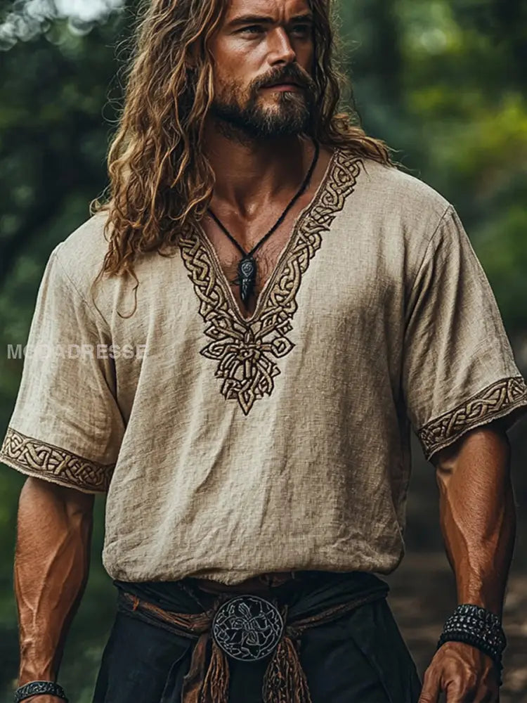 Herrens Viking T-shirt Aprikot / S