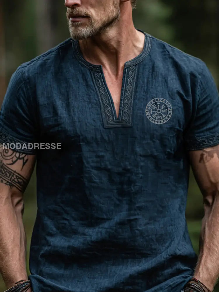 Herrens Viking T-shirt blå sjöfart / S