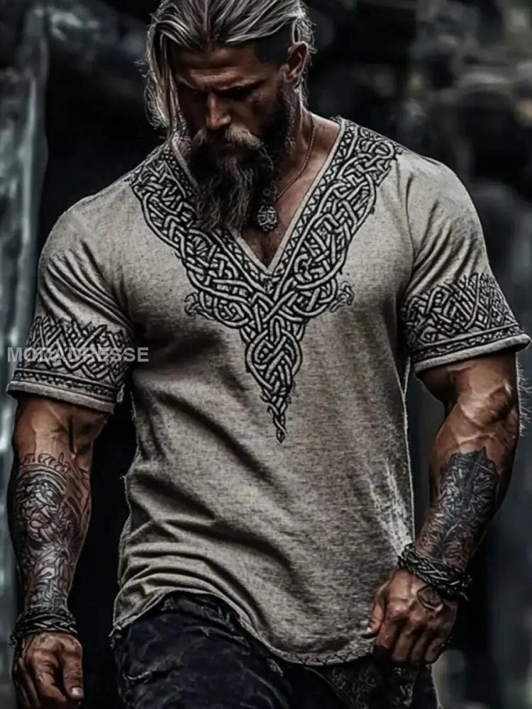 Herrens Viking T shirt grå / S