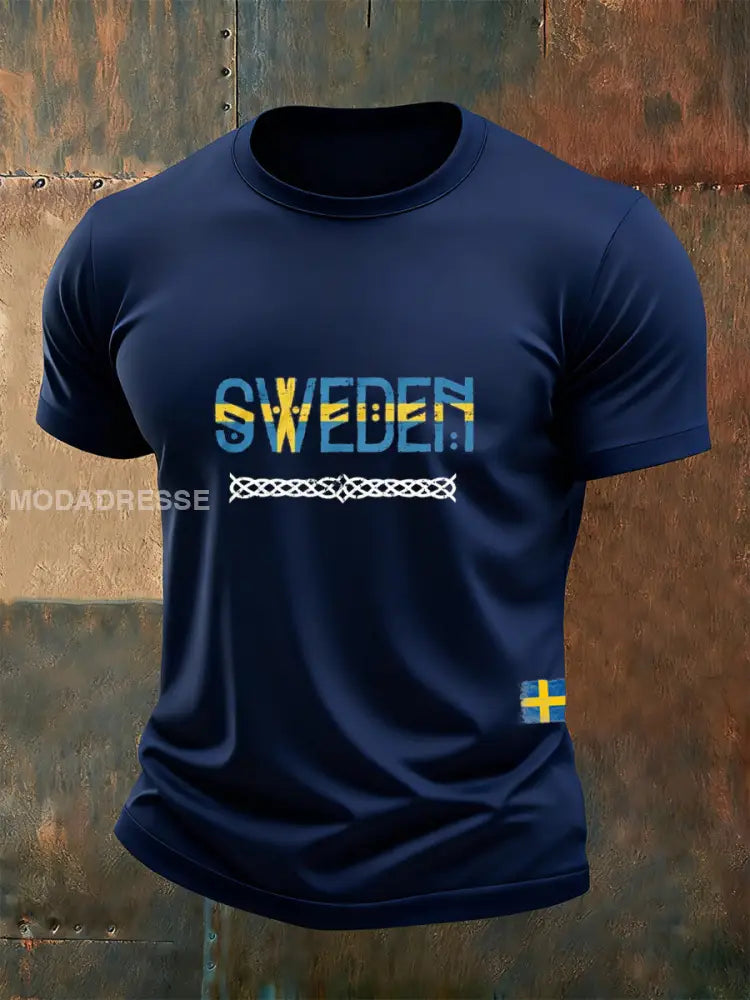 Herrens Vintage Svenska Minnes-T-shirt A / S