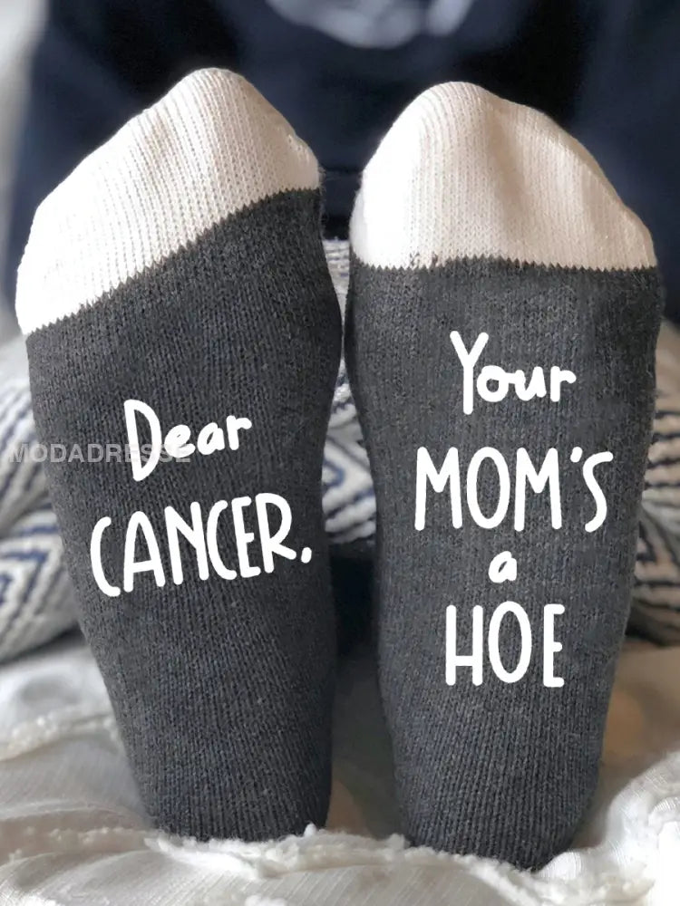 Kära cancer din mamma är en hacka neutral strumpor mörk grå / ONE