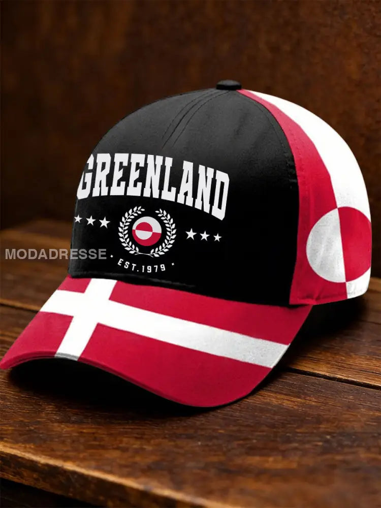 Kvinder Grønland Print Casual hat Sort / ONE