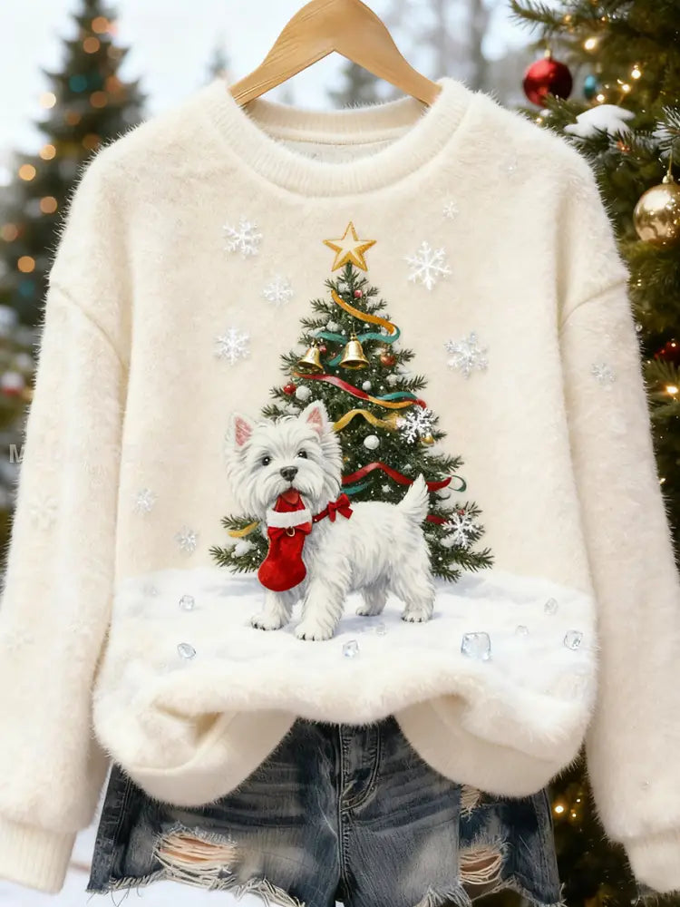 Kvinnor Retro djur jul konst Skriv ut Casual Flannel Topp A / S