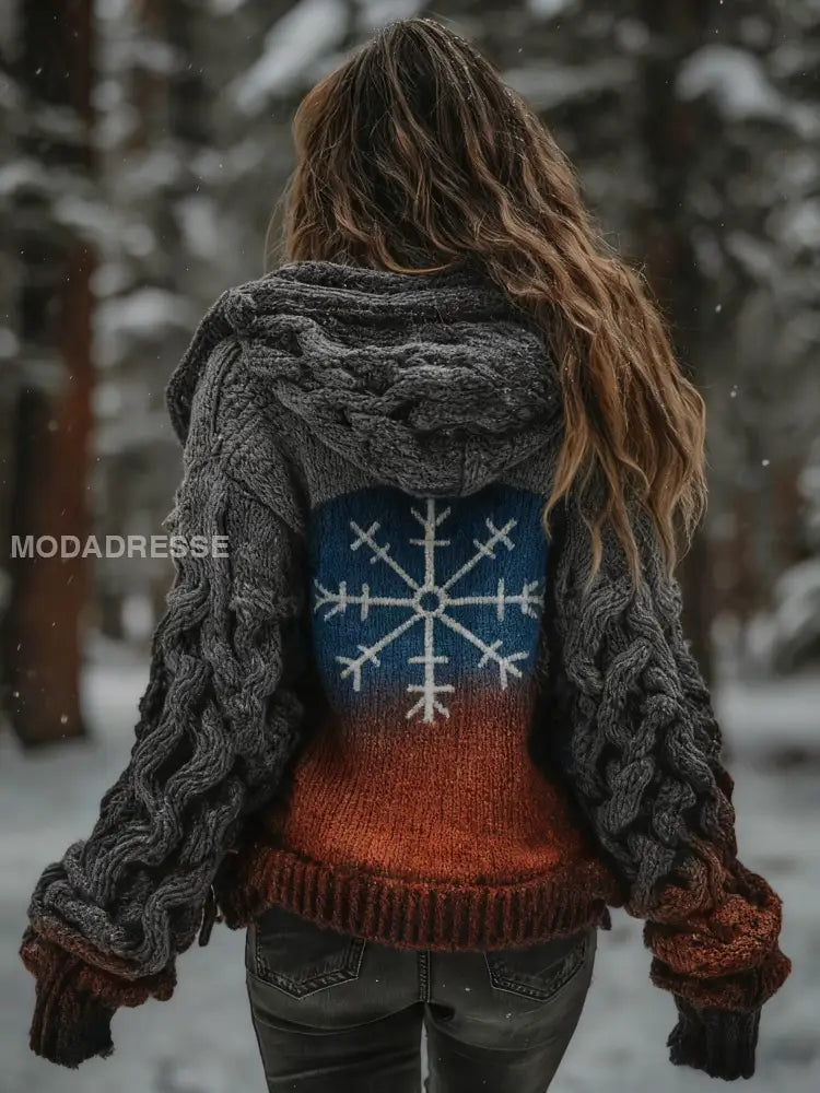 Kvinnor Viking Vegvisir Cardigan Stick Jacka grå / S