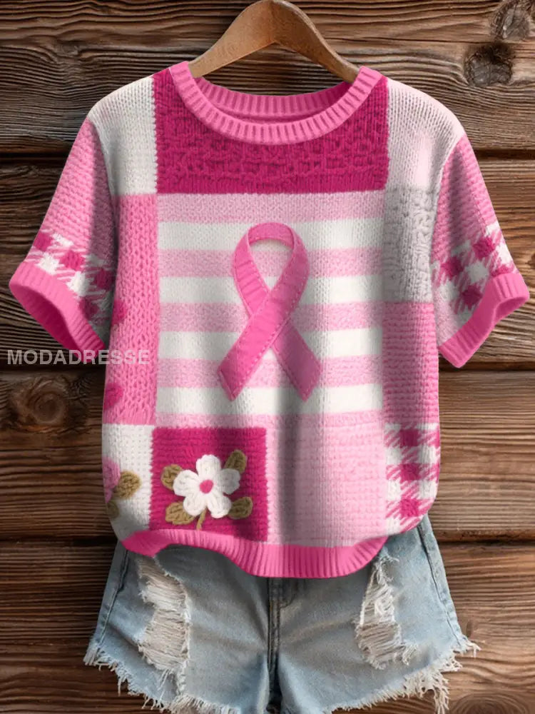 Kvinnors bröstcancer medvetenhet Inspirerad Virka konst Topp som bild / S