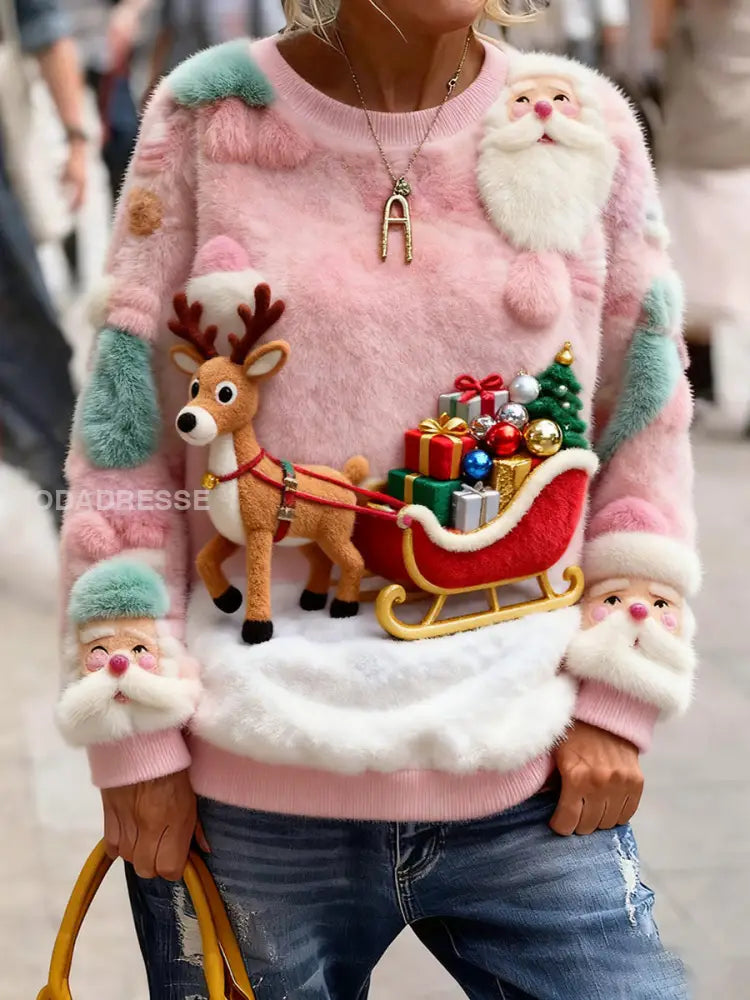 Kvinnors jul Flannel Sweatshirts runk / S