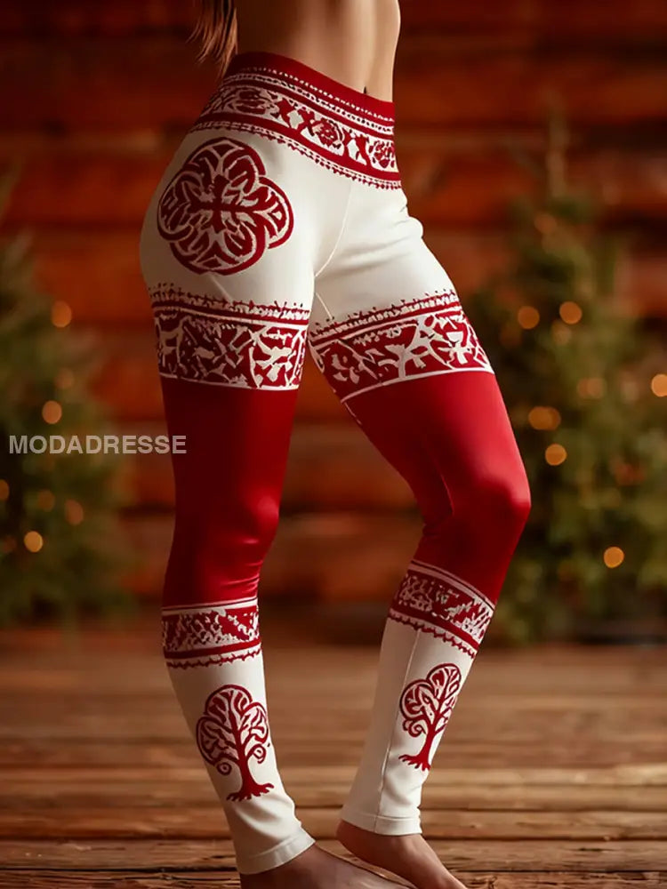 Kvinnors julstil Viking leggings som bild / S