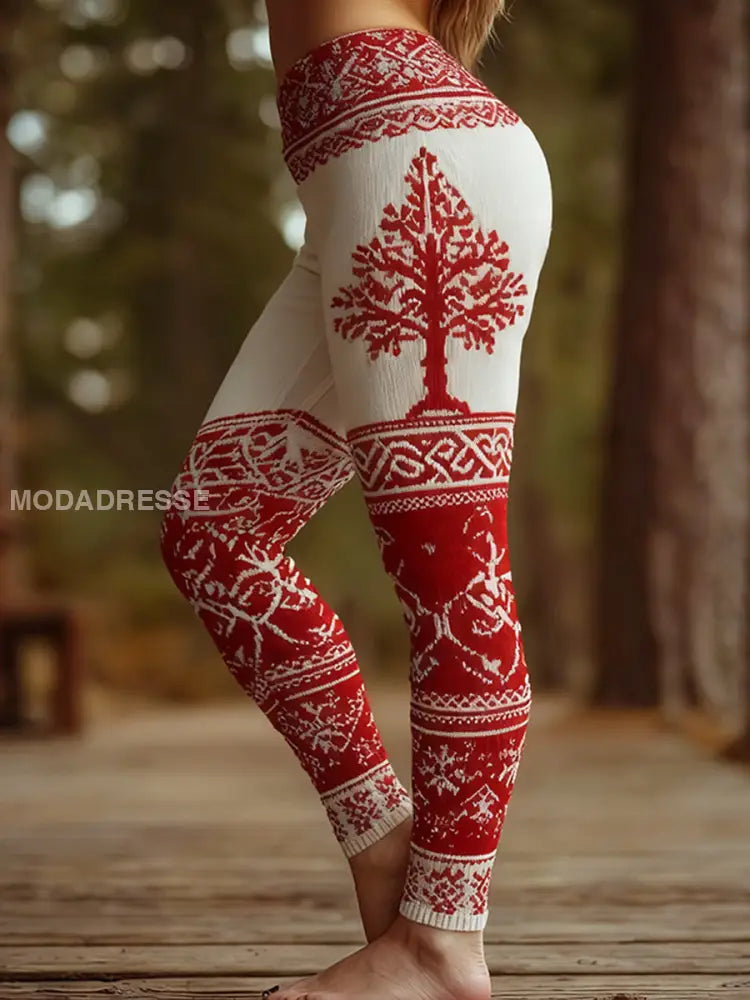 Kvinnors julstil Viking leggings som bild / S
