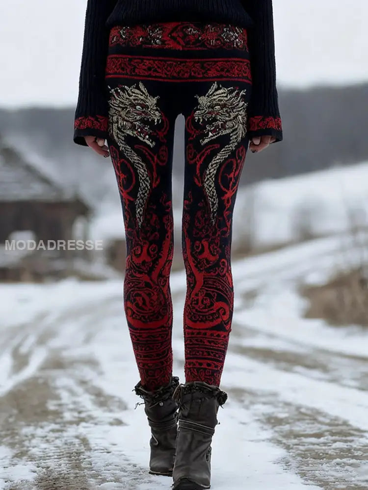 Kvinnors leggings i vikinga som bild / S