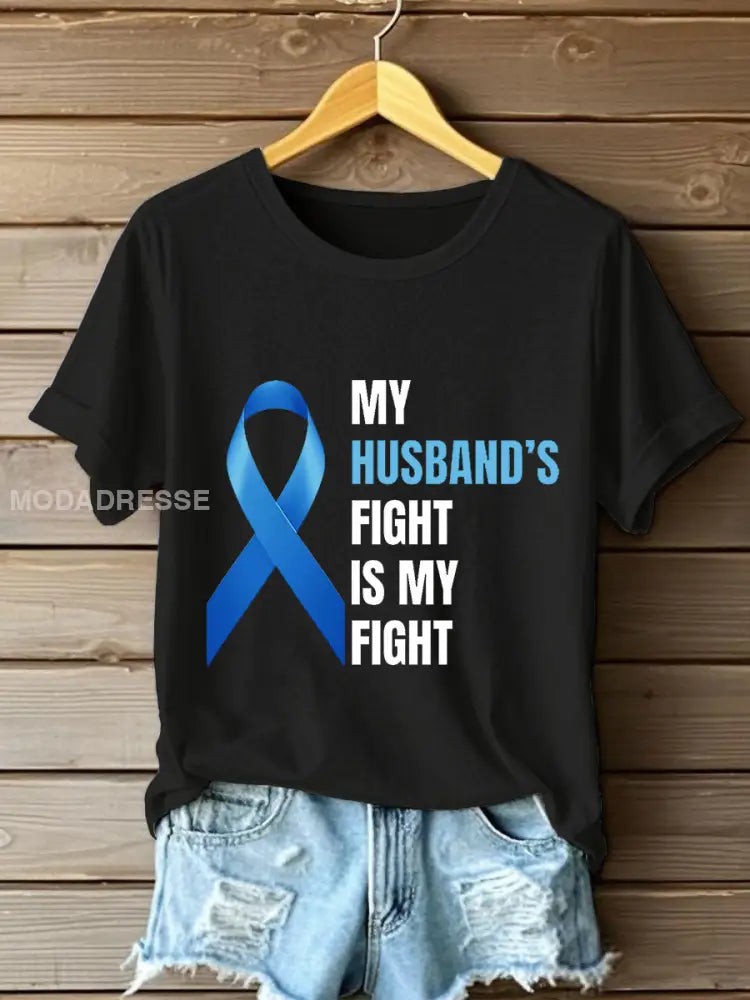 Kvinnors prostatacancer medvetenhet Fru T shirt svart / S