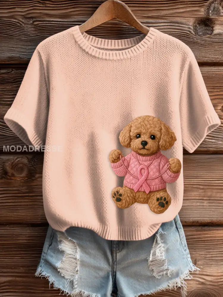 Kvinnors rosa bröstcancer medvetenhet Skriv ut sticka tröjar baby rosa / S