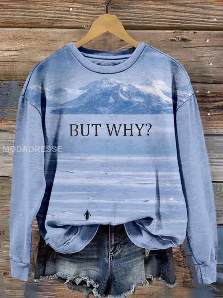 Kvins Nihilist Penguin Inspirerad konst Print Sweatshirt som bild / S