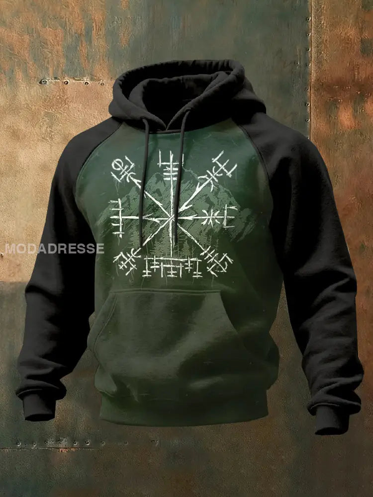 Män Vintage Viking Tryck Casual Sweatshirt som bild / S