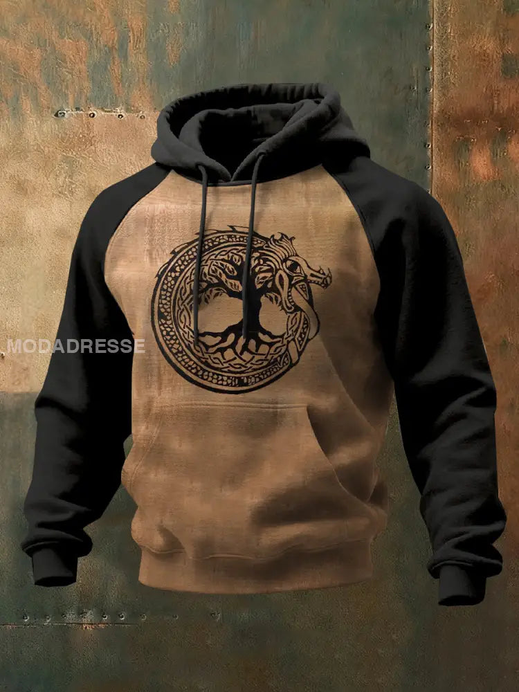 Män Vintage Viking Tryck Casual Sweatshirt som bild / S