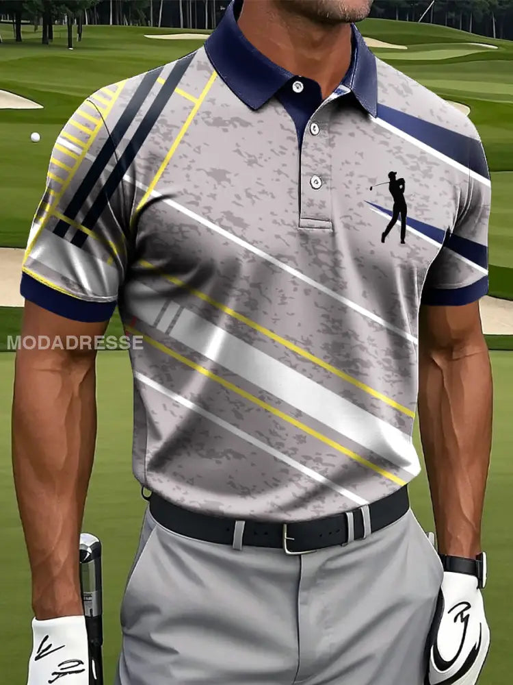 Mäns Abstract oregelbundna linjer Konst utskrift Casual Business Polo tröj S