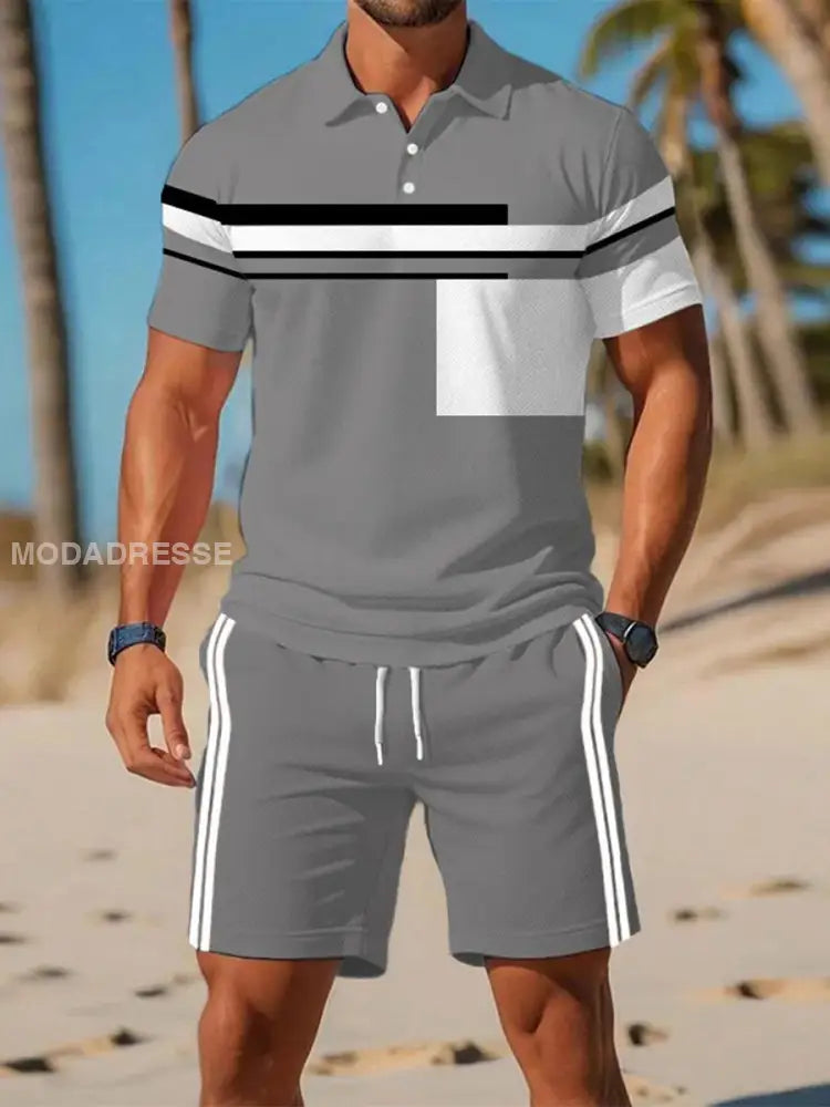 Mäns Casual Business Short-sleeved Polo-dräkt som bild / S