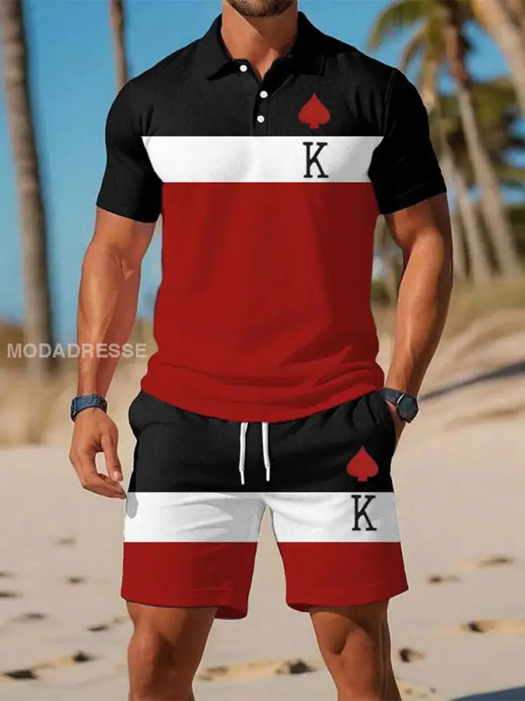Mäns Casual Business Short-sleeved Polo-dräkt som bild / S