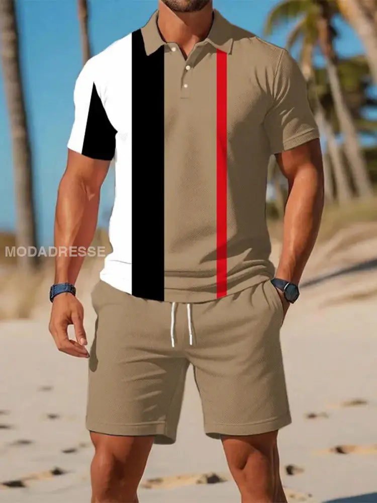 Mäns Casual Business Short-sleeved Polo-dräkt som bild / S