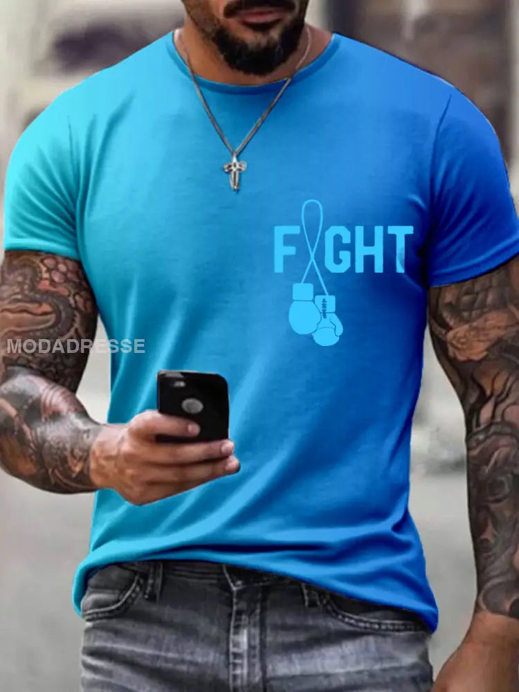 Mäns korta ärmar t shirt blå / S