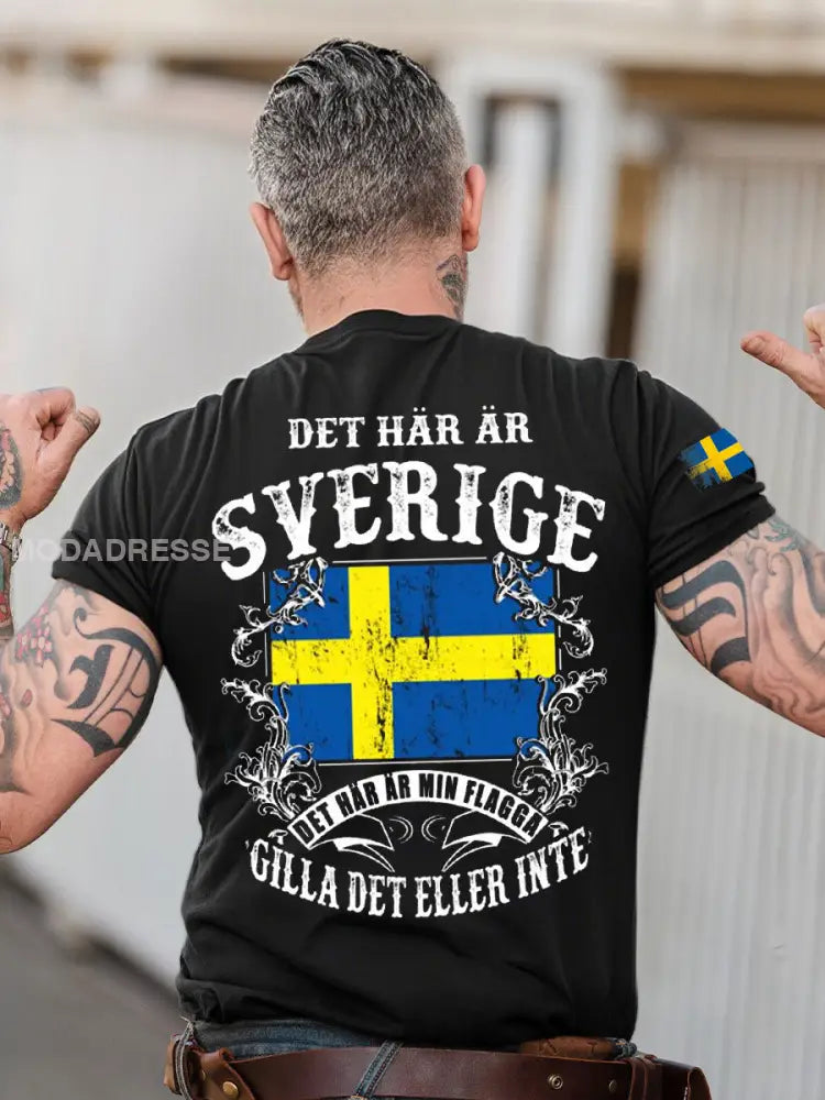Män’s My Sweden Tryckt T-shirt svart / S