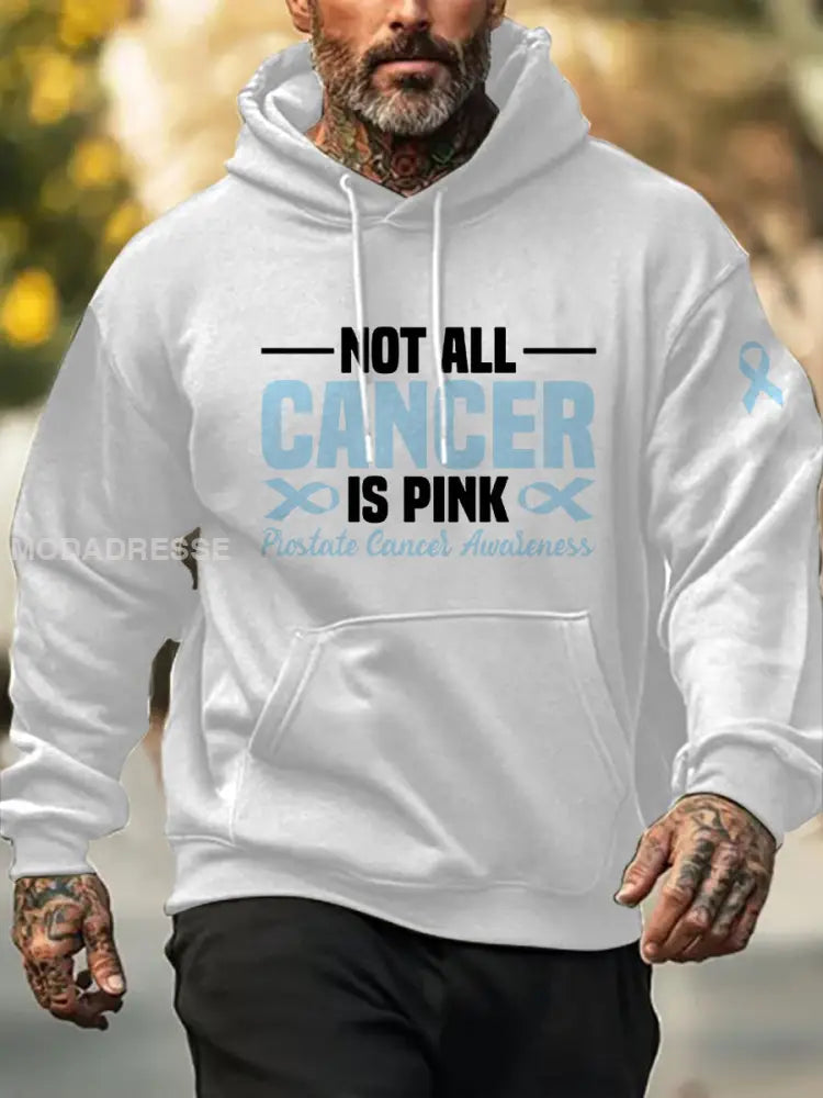 Mäns prostatacancer medvetenhet Skriv ut Casual Sweatshirt vitt / S