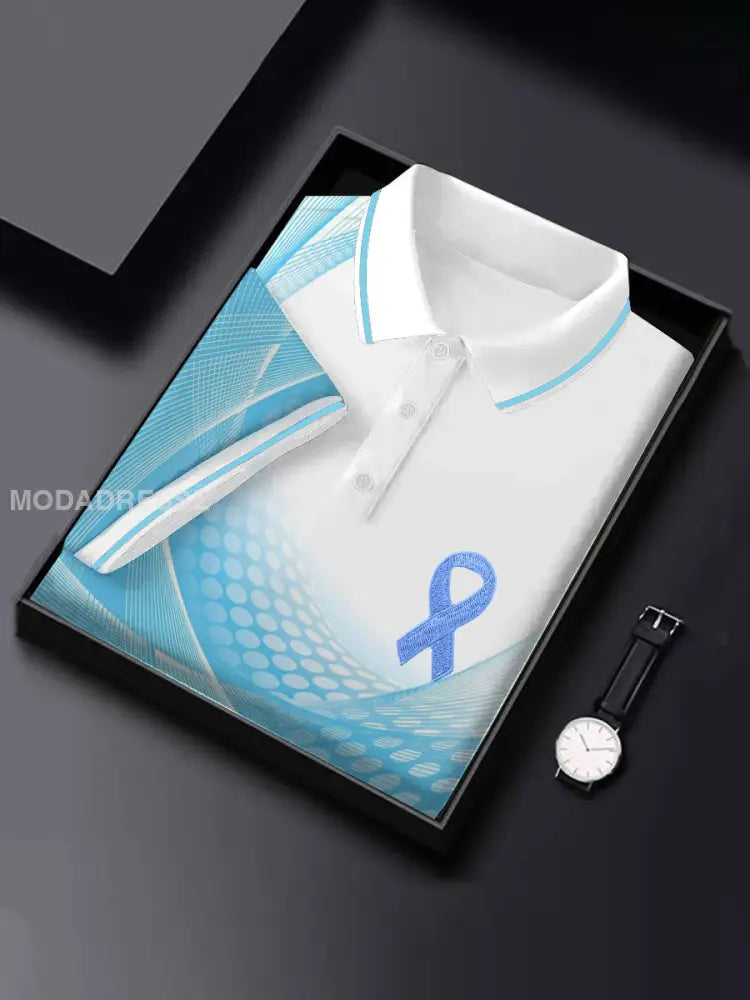 Mäns prostatacancer medvetenhet T shirt ljusblåa / S