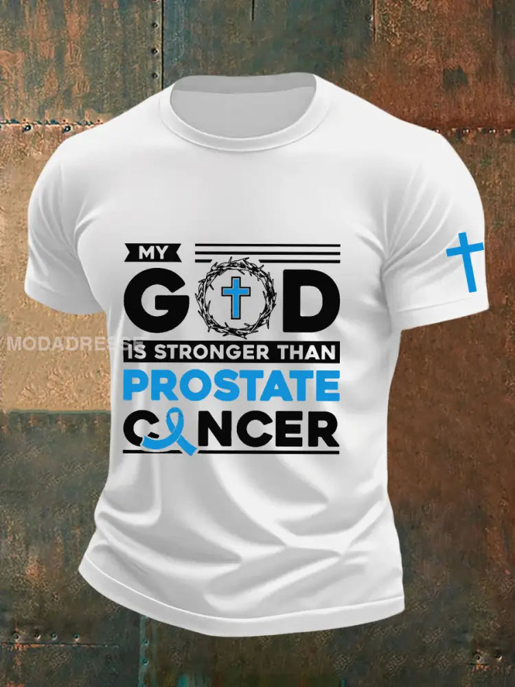Mäns prostatacancer medvetenhet T shirt Vit / S