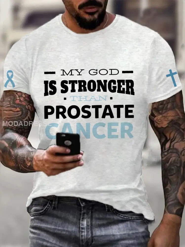 Mäns prostatacancer medvetenhet T shirt vitt / S