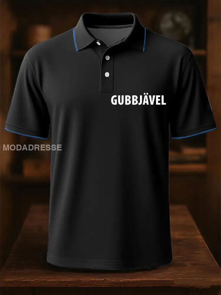 Mäns roliga tryckta Casual Tops svart / S