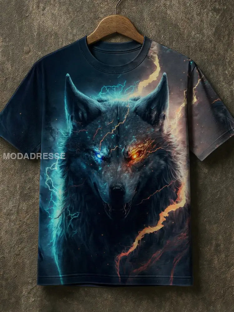 Mäns Viking Mytologi Fenrir T-shirt som bild / S