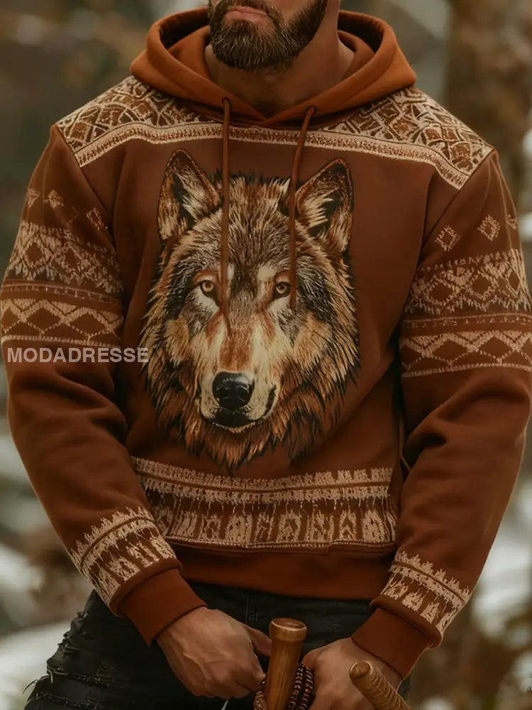 Mäns vikingatta brun / S