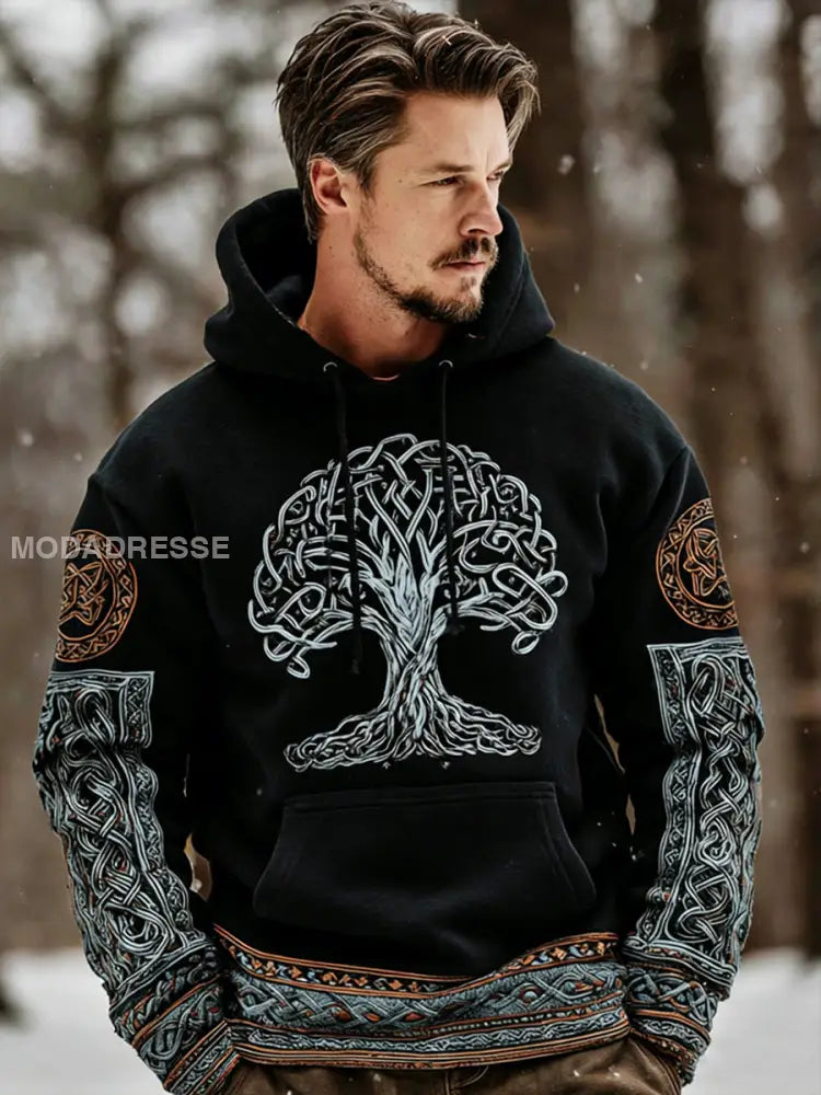 Mäns vikingatta svart / S