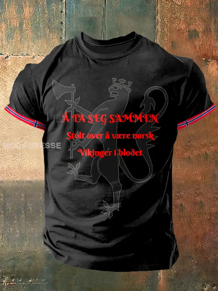 Menns Norge skilt utskrift av korte erme-t-shirt S