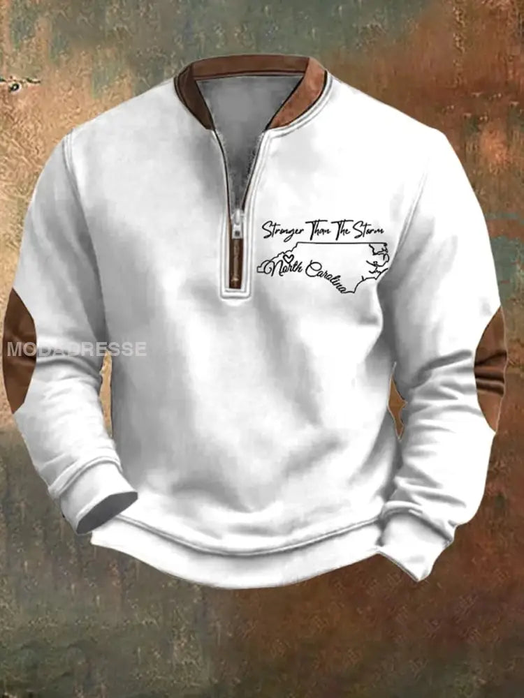 Menns Retro Country Western Art Print Design V halslålås Lange ermer Sweater Sweatshirt A / S