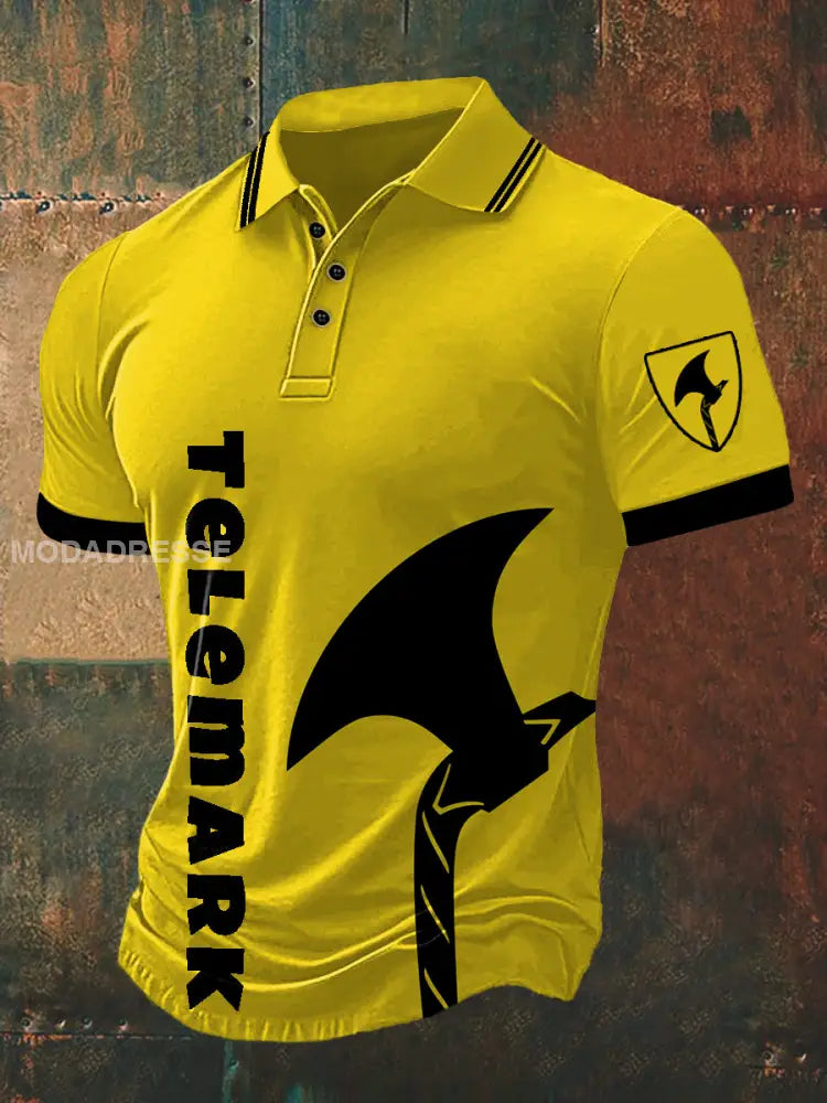 Menns telemerke Skriv ut Polo hals Kort erme T-shirte S