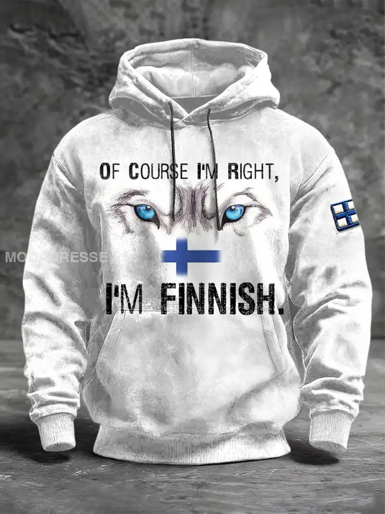 Miesten valkoinen huppupaikko suomalainen susi teksti Tulostus valkoinen / S