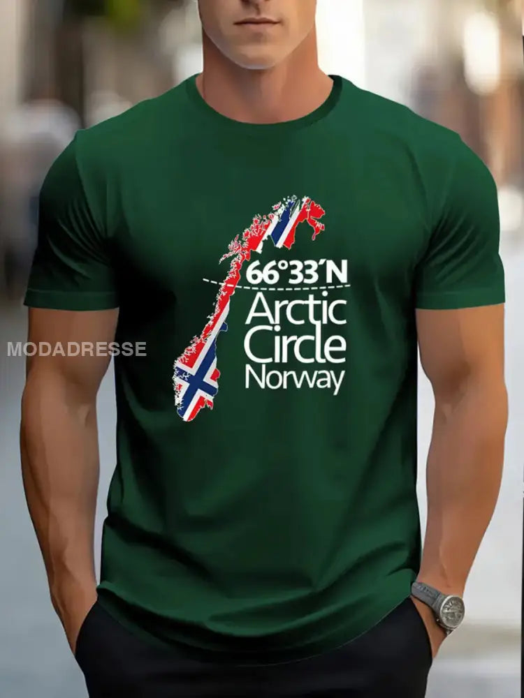 Norge flagg trykt løs runde hals atlet korte ermer T-shirt A / S