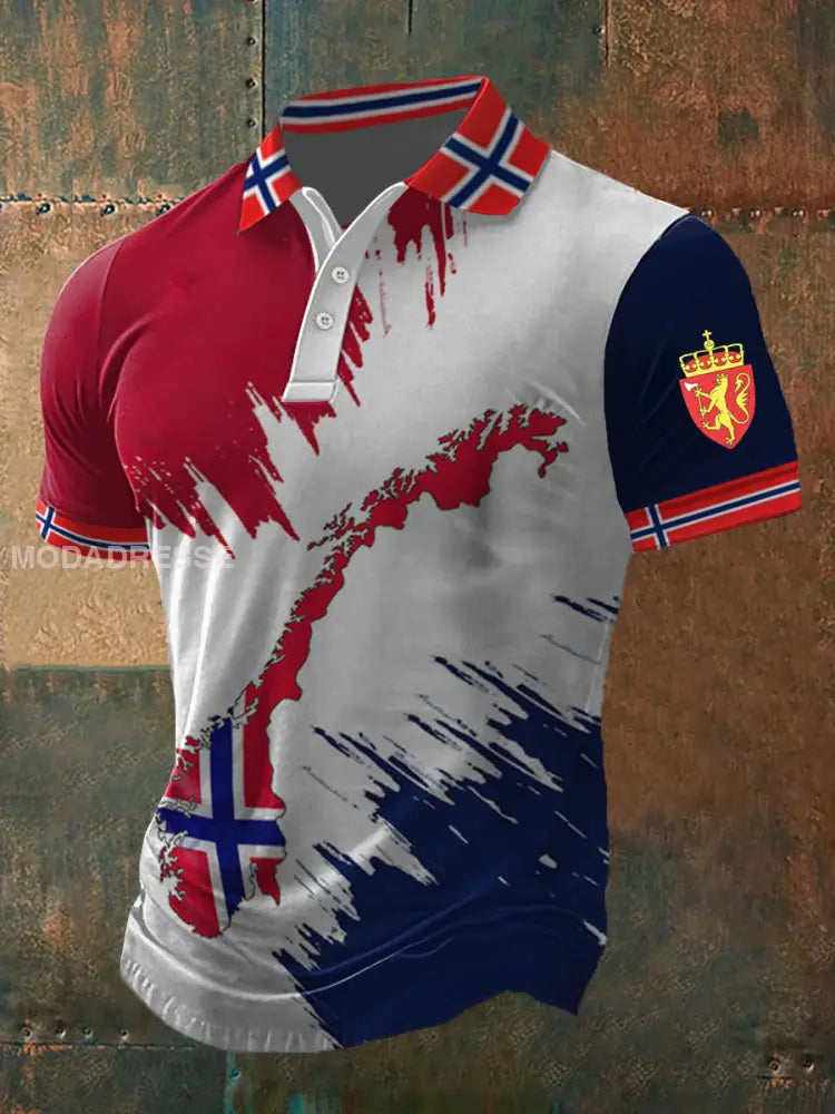 Norges trykt polo skjert som bilete / S
