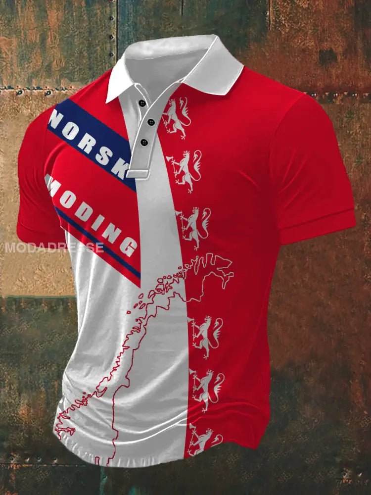 Norsk-modering utskrift på hals med korte erme-t- skjermer S