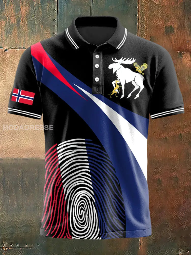 Rensdyr skriv ut Polo hals Kort erme T-shirte S