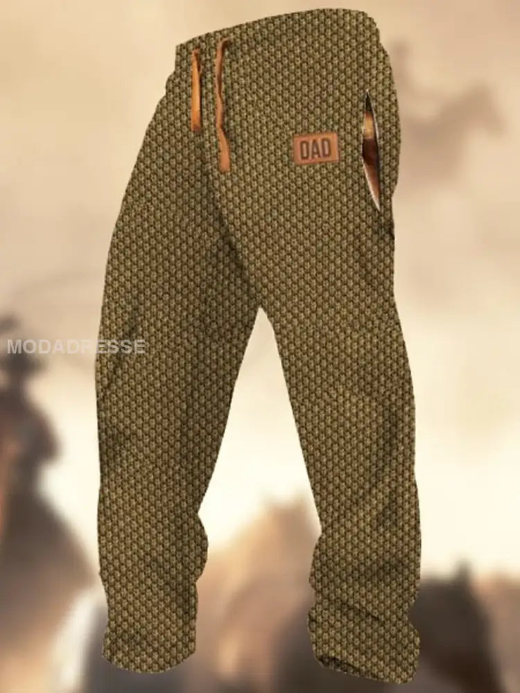 Retro Cowboy teksturmønster Skriv ut Western Village jaktlogo Stripede slags svevebukser A / S