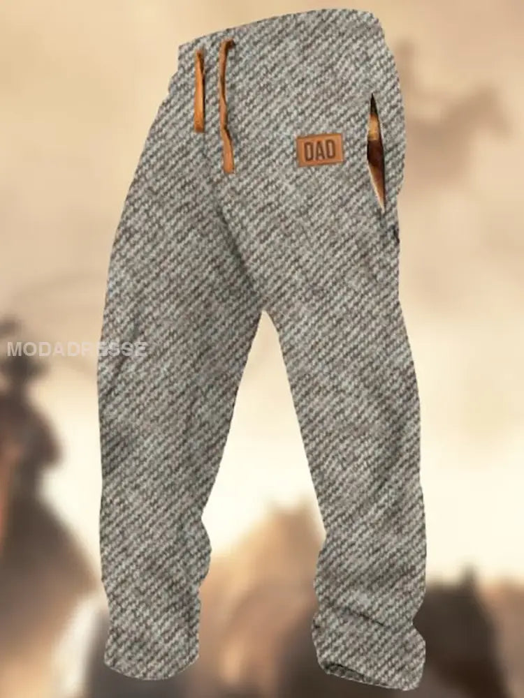 Retro Cowboy teksturmønster Skriv ut Western Village jaktlogo Stripede slags svevebukser A / S