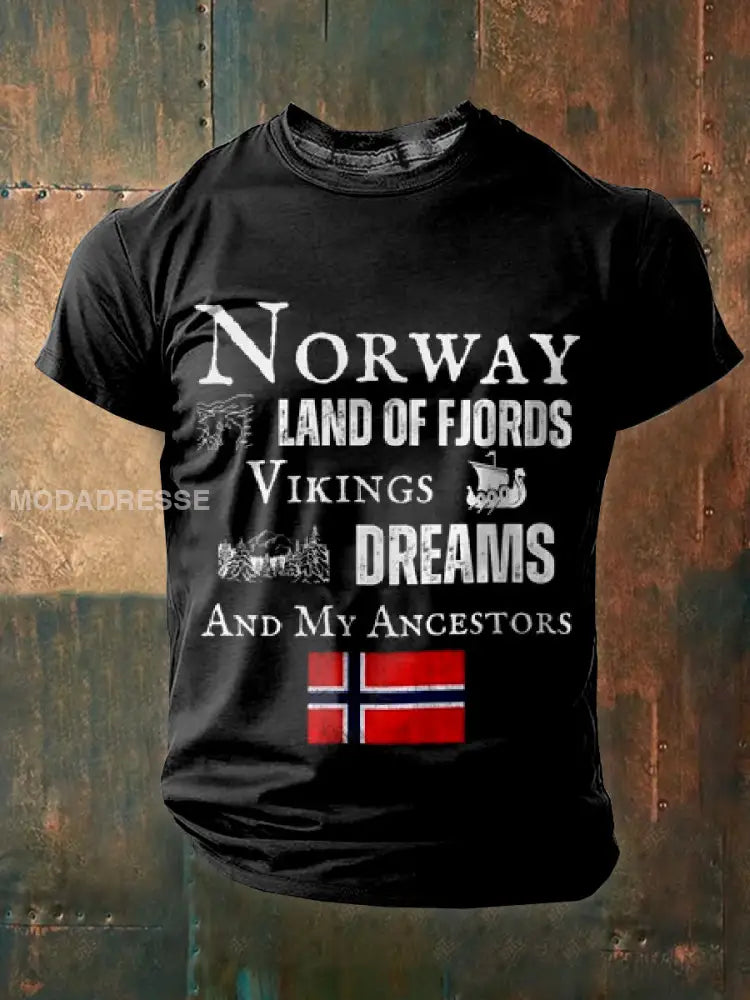 Retro norsk vikingebilde Skriv ut små T-shirt som bilete / S