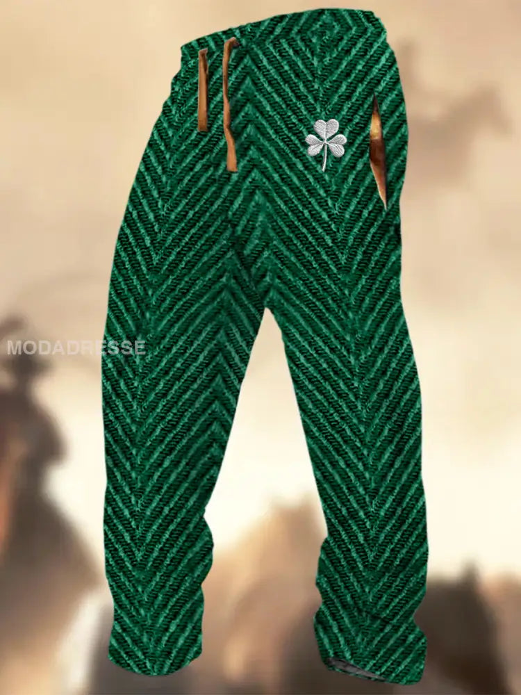 Retro St. Patricks teksturmønster skriv ut Western Village Jakt logo Stripet A / S
