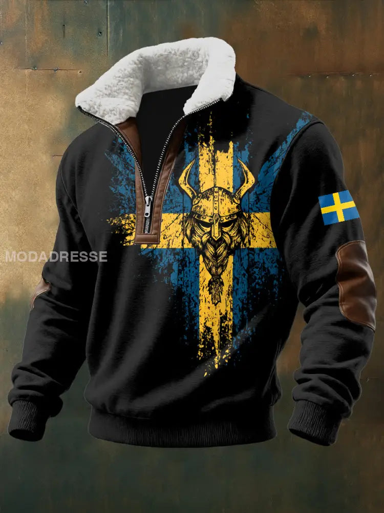 Retro Svensk mönstrad Sweatshirt As picture / S