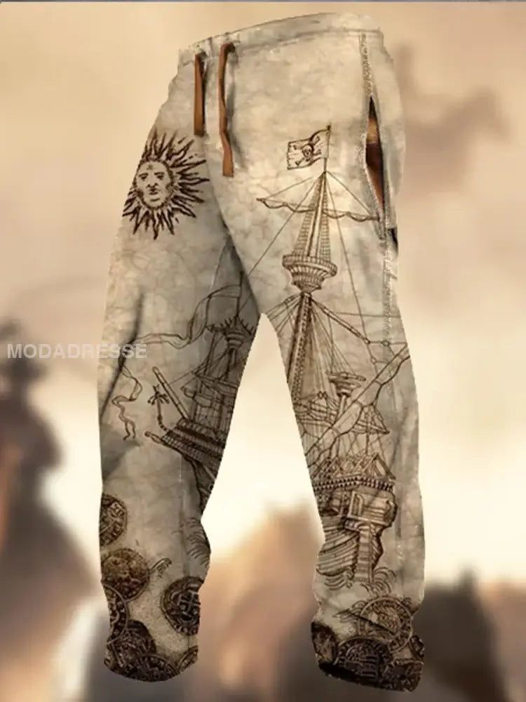 Retro Textur Cowboy-mønster Skriv ut Western Village jaktlogo Stripede slags strømmebukser A / S
